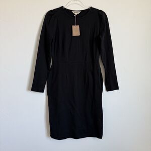 Boden Cotton Jersey Midi Dress Black Everyday Casual Women's Size 6L Long